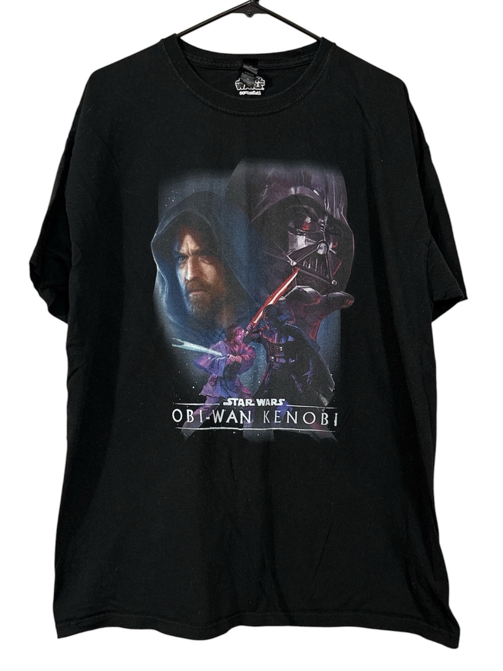 Star Wars Obi-Wan Kenobi Black Graphic Tee with Multicolor Print